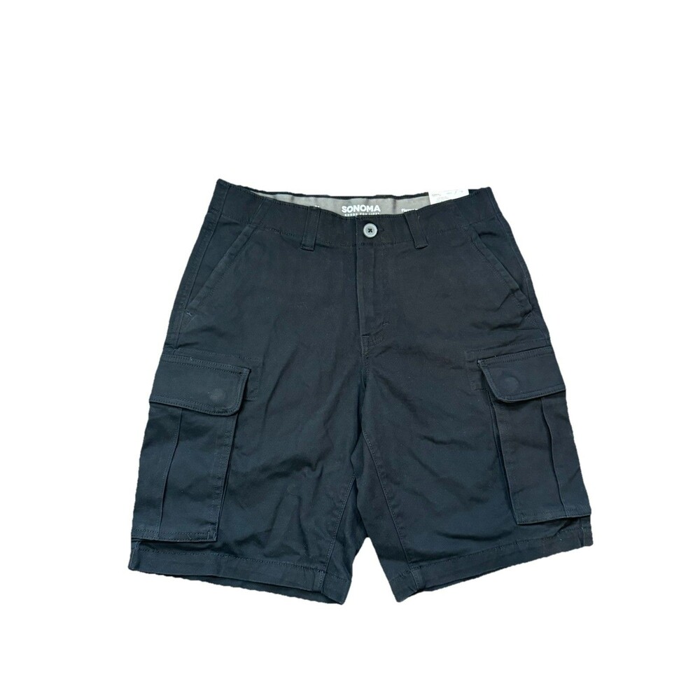 Sonoma Goods For Life Shorts 31 Black 10" Flexwear Everyday Men's Cargo NWT
